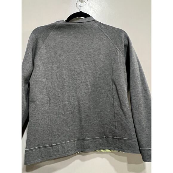 Reversible Green and gray Animal abstract Print Zip Up Flattering Jacket Sz S/M - Picture 5 of 8